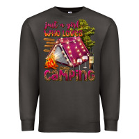 Smoke just a girl who loves camping Premium Sweatshirt - texasbilliewilder