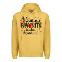 Antique Gold santa's favorite student assistant Premium Hoodie - AdoDesignShop