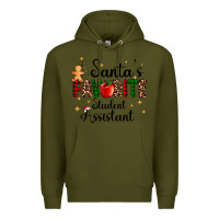 Army Green santa's favorite student assistant Premium Hoodie - AdoDesignShop