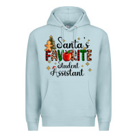 Blue Mist santa's favorite student assistant Premium Hoodie - AdoDesignShop