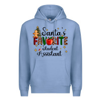 Colony Blue santa's favorite student assistant Premium Hoodie - AdoDesignShop