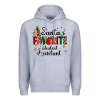 Heather Grey santa's favorite student assistant Premium Hoodie - AdoDesignShop