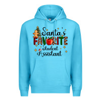 Ocean Blue santa's favorite student assistant Premium Hoodie - AdoDesignShop