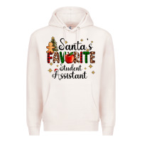 Pale Pink santa's favorite student assistant Premium Hoodie - AdoDesignShop