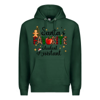 Sports Green santa's favorite student assistant Premium Hoodie - AdoDesignShop