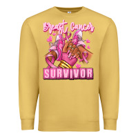 Antique Gold Breast Cancer survivor afro girl sneakers Premium Sweatshirt - RanaPortraitStore