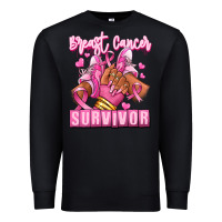 Black Breast Cancer survivor afro girl sneakers Premium Sweatshirt - RanaPortraitStore