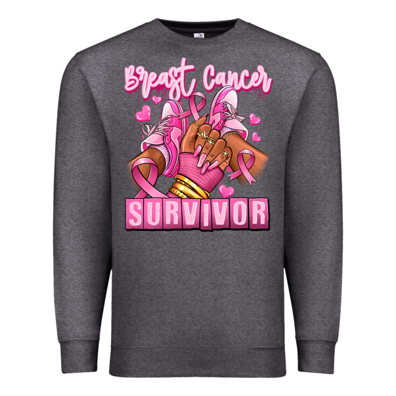Breast Cancer Survivor Afro Girl Sneakers Premium Sweatshirt by RanaPortraitStore | Teevron