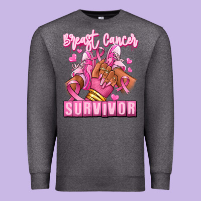 Premium Sweatshirt Breast Cancer survivor afro girl sneakers