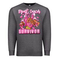 Charcoal Heather Breast Cancer survivor afro girl sneakers Premium Sweatshirt - RanaPortraitStore