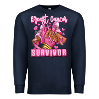 Navy Breast Cancer survivor afro girl sneakers Premium Sweatshirt - RanaPortraitStore