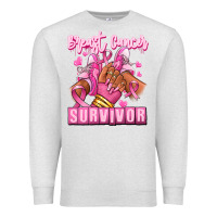 Oatmeal Heather Breast Cancer survivor afro girl sneakers Premium Sweatshirt - RanaPortraitStore
