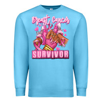 Ocean Blue Breast Cancer survivor afro girl sneakers Premium Sweatshirt - RanaPortraitStore