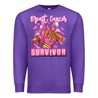 Purple Breast Cancer survivor afro girl sneakers Premium Sweatshirt - RanaPortraitStore