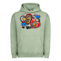 Pigment Oil Green western leopard  police   hearts Urban Hoodie - AdoDesignShop
