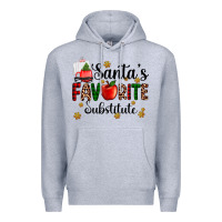 Heather Grey santa's favorite substitute Premium Hoodie - AdoDesignShop