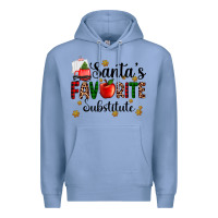Colony Blue santa's favorite substitute Premium Hoodie - AdoDesignShop