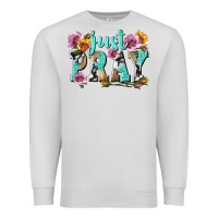 Dove Grey just pray Premium Sweatshirt - texasbilliewilder