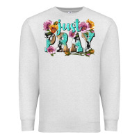 Oatmeal Heather just pray Premium Sweatshirt - texasbilliewilder