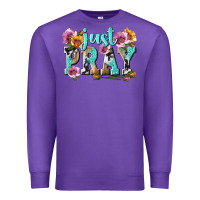 Purple just pray Premium Sweatshirt - texasbilliewilder
