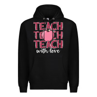 Black teach with love Premium Hoodie - JahusDesignShop