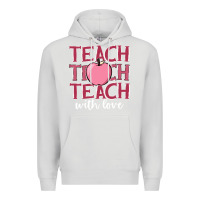 Dove Grey teach with love Premium Hoodie - JahusDesignShop