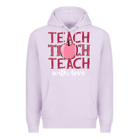 Lilac teach with love Premium Hoodie - JahusDesignShop