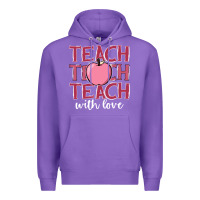 Purple teach with love Premium Hoodie - JahusDesignShop