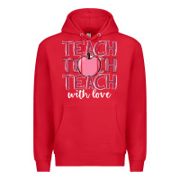 Red teach with love Premium Hoodie - JahusDesignShop