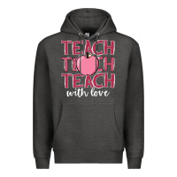 Charcoal Heather teach with love Premium Hoodie - JahusDesignShop