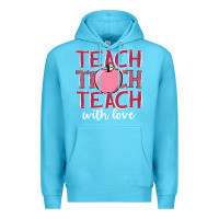 Ocean Blue teach with love Premium Hoodie - JahusDesignShop