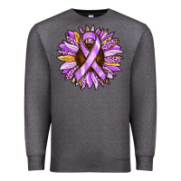 Charcoal Heather Cancer Awareness Sunflower Premium Sweatshirt - RanaPortraitStore