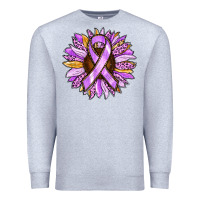 Heather Grey Cancer Awareness Sunflower Premium Sweatshirt - RanaPortraitStore