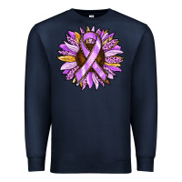 Navy Cancer Awareness Sunflower Premium Sweatshirt - RanaPortraitStore