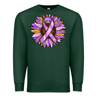 Sports Green Cancer Awareness Sunflower Premium Sweatshirt - RanaPortraitStore