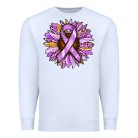 White Cancer Awareness Sunflower Premium Sweatshirt - RanaPortraitStore