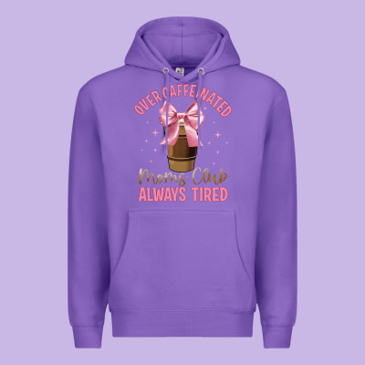 Over Caffeinated Moms Club Premium Hoodie Designed By Jahusdesignshop