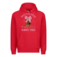Red over caffeinated moms club Premium Hoodie - JahusDesignShop