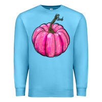 Ocean Blue Breast Cancer Awareness Pink Pumpkin Premium Sweatshirt - RanaPortraitStore