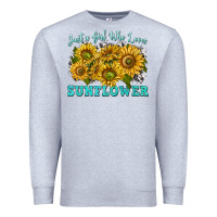 Heather Grey just a girl who loves sunflower Premium Sweatshirt - texasbilliewilder