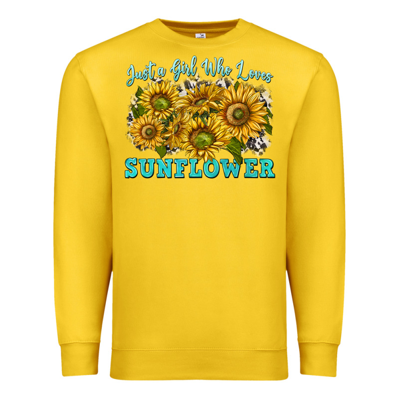 Just A Girl Who Loves Sunflower Premium Sweatshirt by texasbilliewilder | Teevron