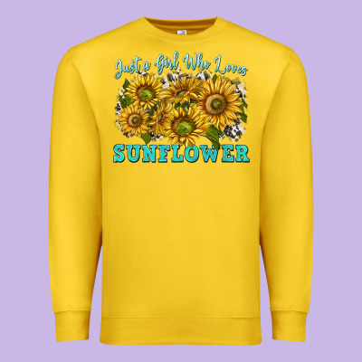 Just A Girl Who Loves Sunflower Premium Sweatshirt Designed By Texasbilliewilder