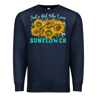 Navy just a girl who loves sunflower Premium Sweatshirt - texasbilliewilder