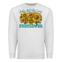 Oatmeal Heather just a girl who loves sunflower Premium Sweatshirt - texasbilliewilder