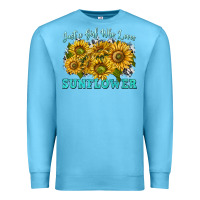Ocean Blue just a girl who loves sunflower Premium Sweatshirt - texasbilliewilder