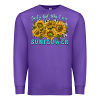 Purple just a girl who loves sunflower Premium Sweatshirt - texasbilliewilder