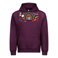 Mauve Wine teacher life rainbow frosted Urban Hoodie - JahusDesignShop