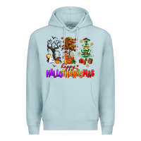 Blue Mist happy hallothanksmas trees Premium Hoodie - AdoDesignShop