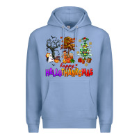 Colony Blue happy hallothanksmas trees Premium Hoodie - AdoDesignShop