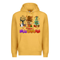 Mustard happy hallothanksmas trees Premium Hoodie - AdoDesignShop